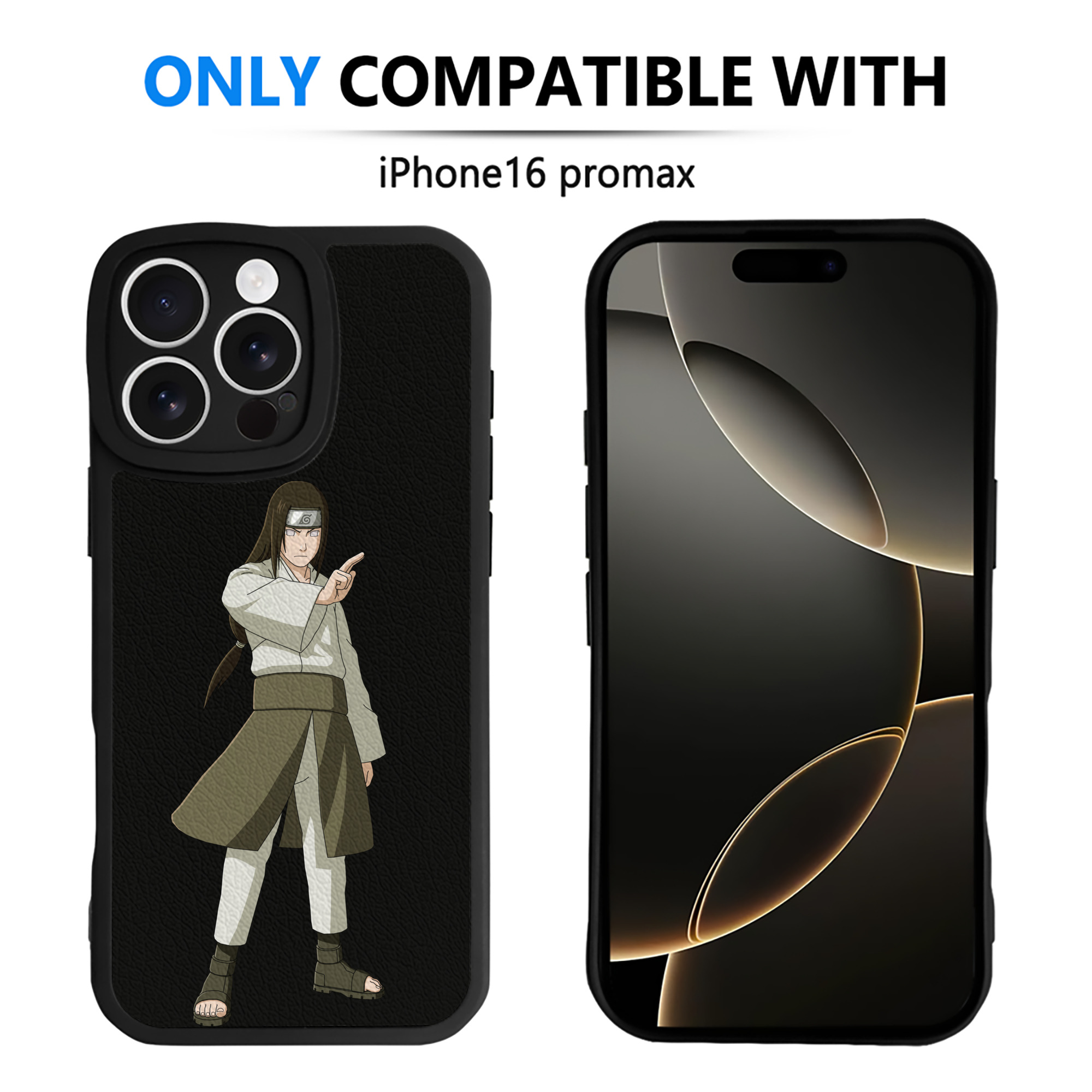 （画像用） NARUTO -ナルト- 日向ネジ Hyūga Neji 【iPhone 16シリーズ対応】シリコンスマホケース（レザー調） 材質：シリコン